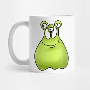 Cute cartoon green alien with three eyes Mug
